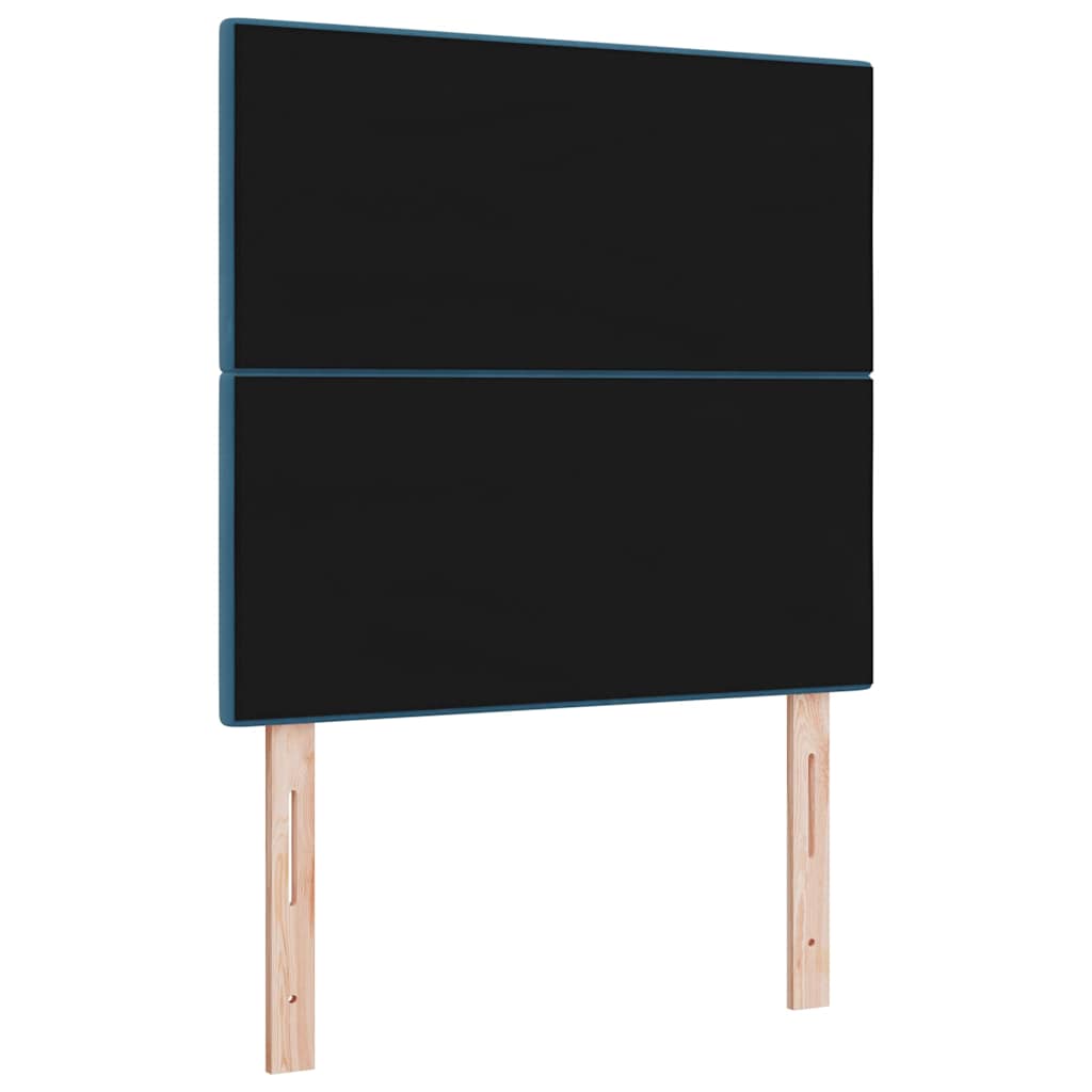 LED sengegavl med LED-lysstrimler Blå 80 cm Fløjl