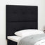 LED sengegavl med LED-lysstrimler Sort 90 cm Stof