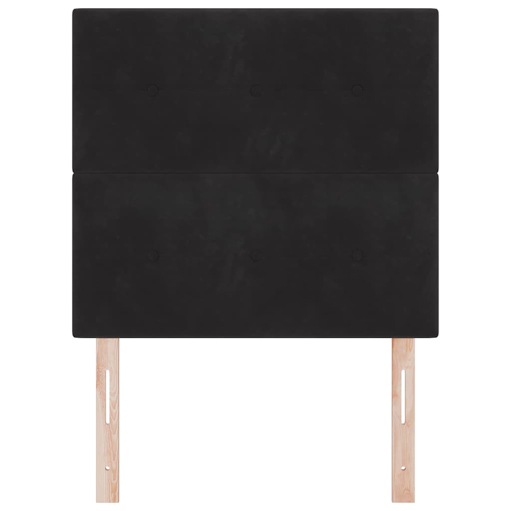 LED sengegavl med LED-lysstrimler Sort 90 cm Fløjl