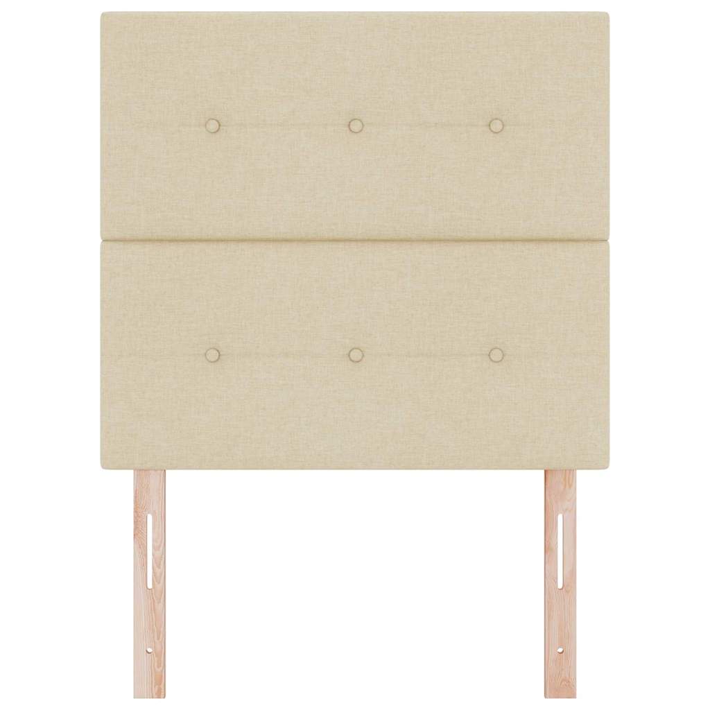 LED sengegavl med LED-lysstrimler Creme 100 cm Stof