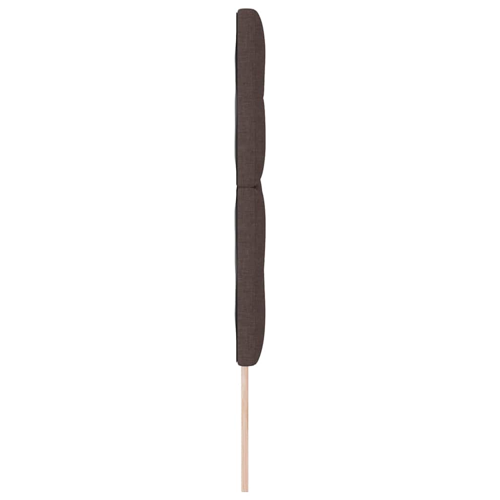 LED sengegavl med LED-lysstrimler Mørk Brun 144 cm Stof