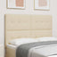 LED sengegavl med LED-lysstrimler Creme 144 cm Stof
