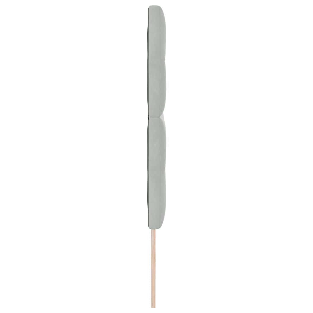 LED sengegavl med LED-lysstrimler Lysegrå 144 cm Fløjl