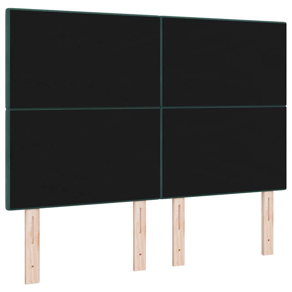 LED sengegavl med LED-lysstrimler Grøn 144 cm Fløjl