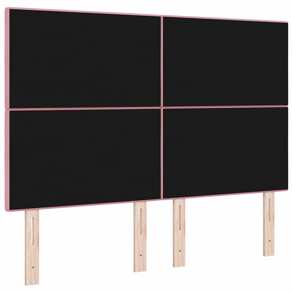 LED sengegavl med LED-lysstrimler Lyserød 144 cm Fløjl