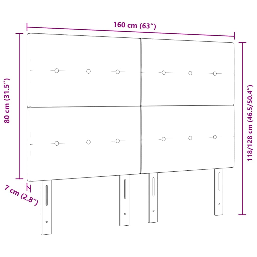 LED sengegavl Gråbrun Stof