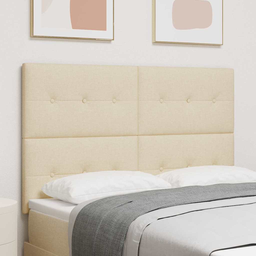 LED sengegavl med LED-lysstrimler Creme 160 cm Stof