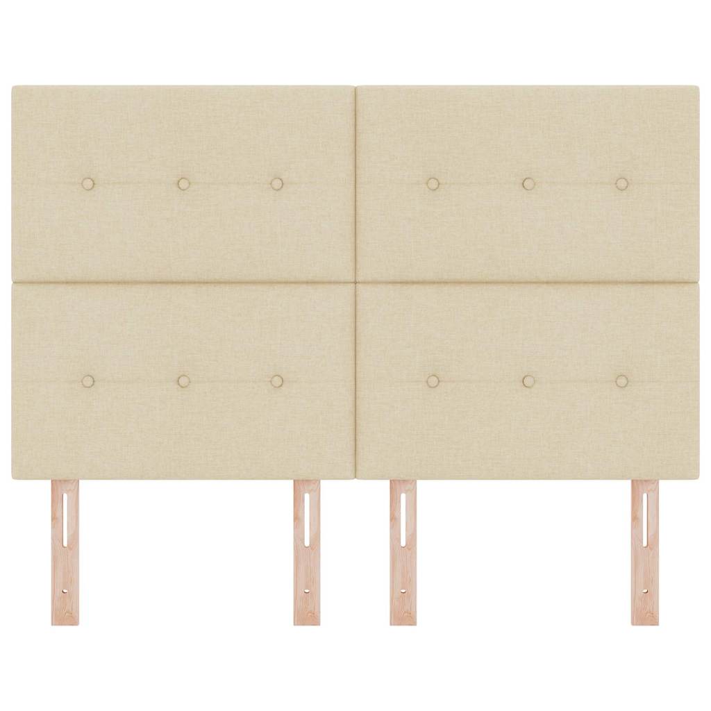 LED sengegavl med LED-lysstrimler Creme 160 cm Stof