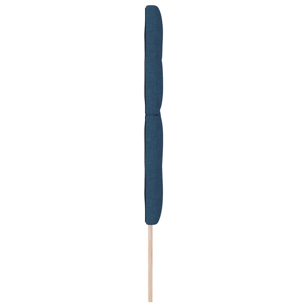 LED sengegavl med LED-lysstrimler Blå 160 cm Stof