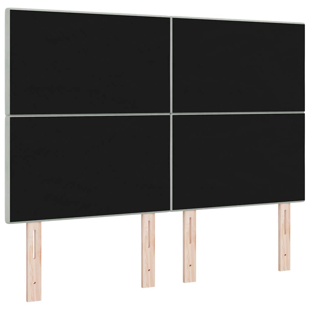 LED sengegavl med LED-lysstrimler Lysegrå 160 cm Fløjl