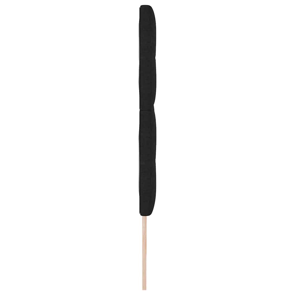LED sengegavl med LED-lysstrimler Sort 180 cm Stof