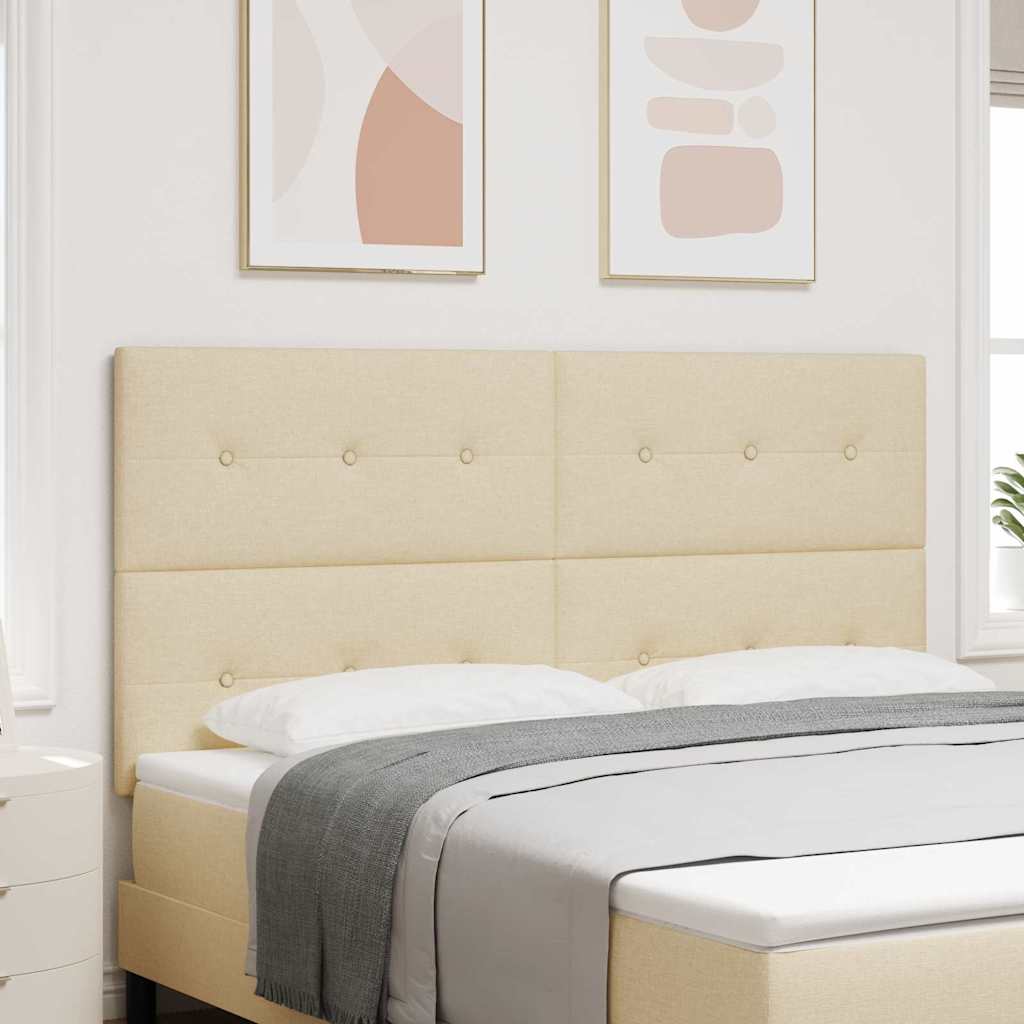 LED sengegavl med LED-lysstrimler Creme 180 cm Stof