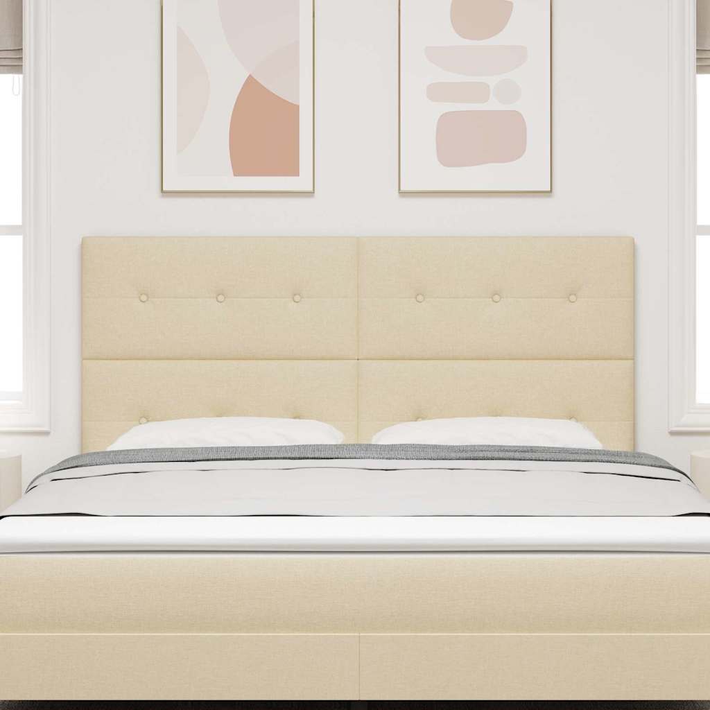 LED sengegavl med LED-lysstrimler Creme 180 cm Stof