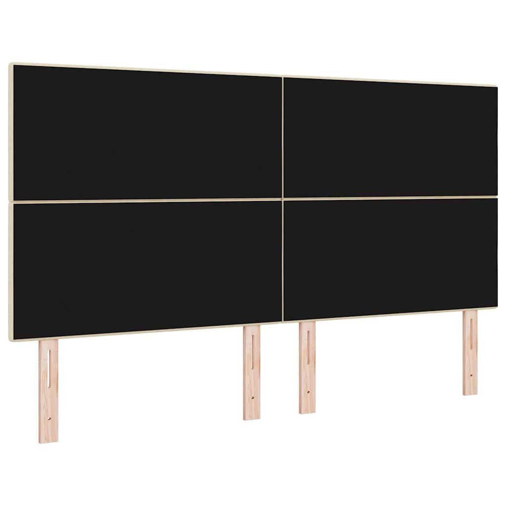LED sengegavl med LED-lysstrimler Creme 180 cm Stof