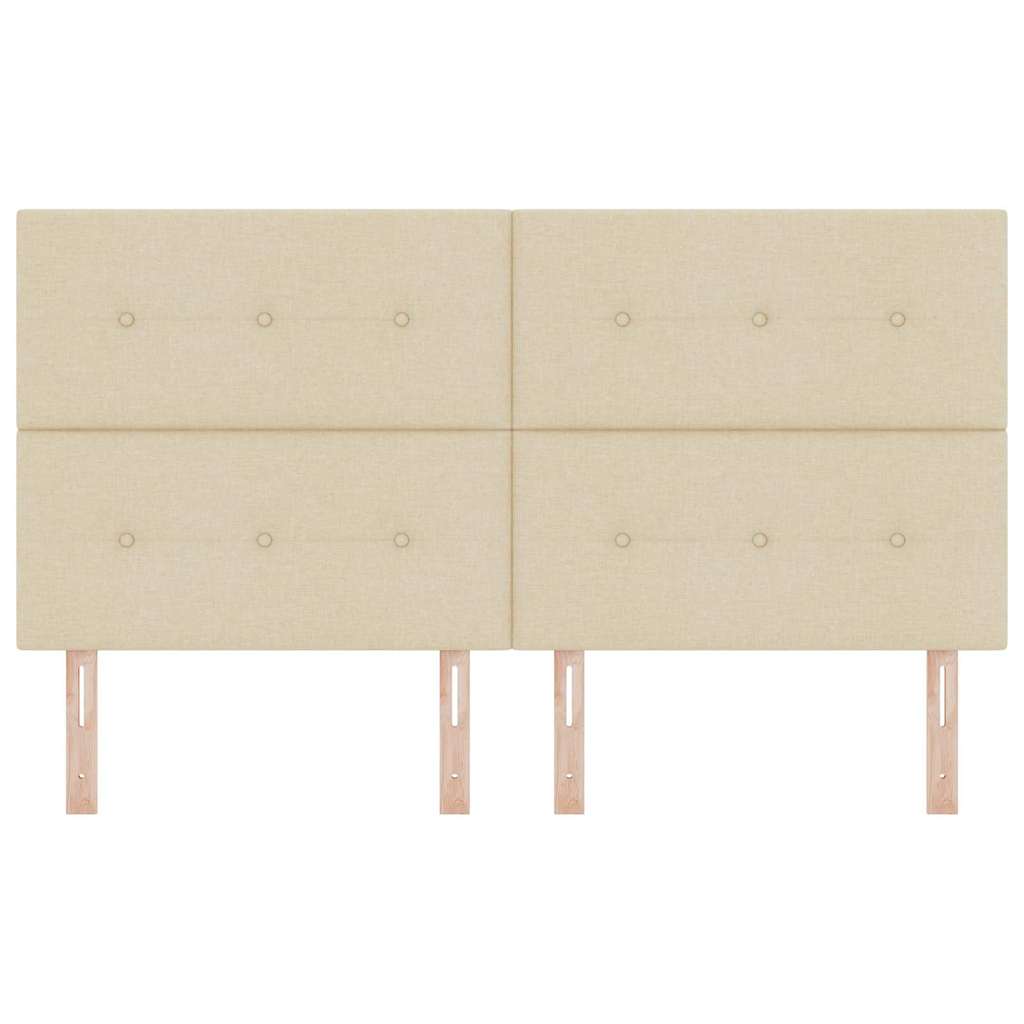 LED sengegavl med LED-lysstrimler Creme 180 cm Stof
