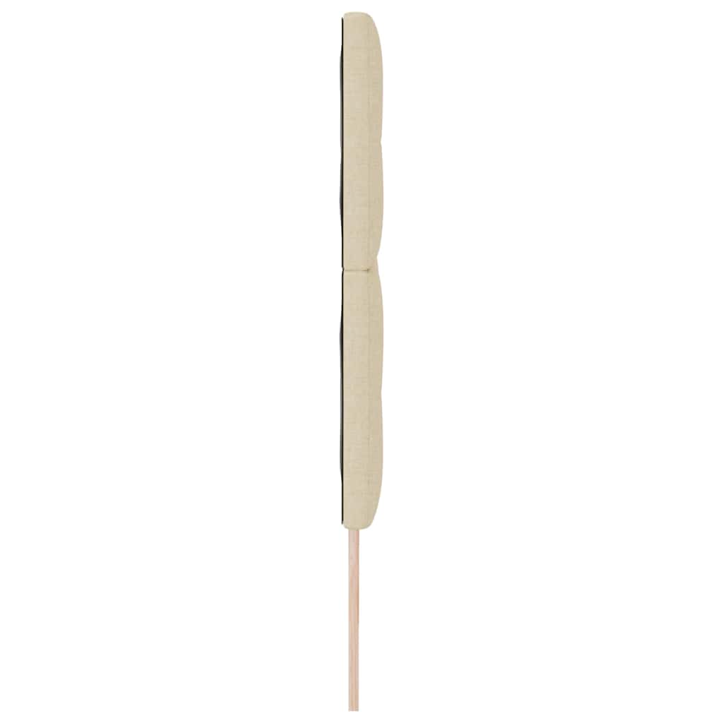 LED sengegavl med LED-lysstrimler Creme 180 cm Stof