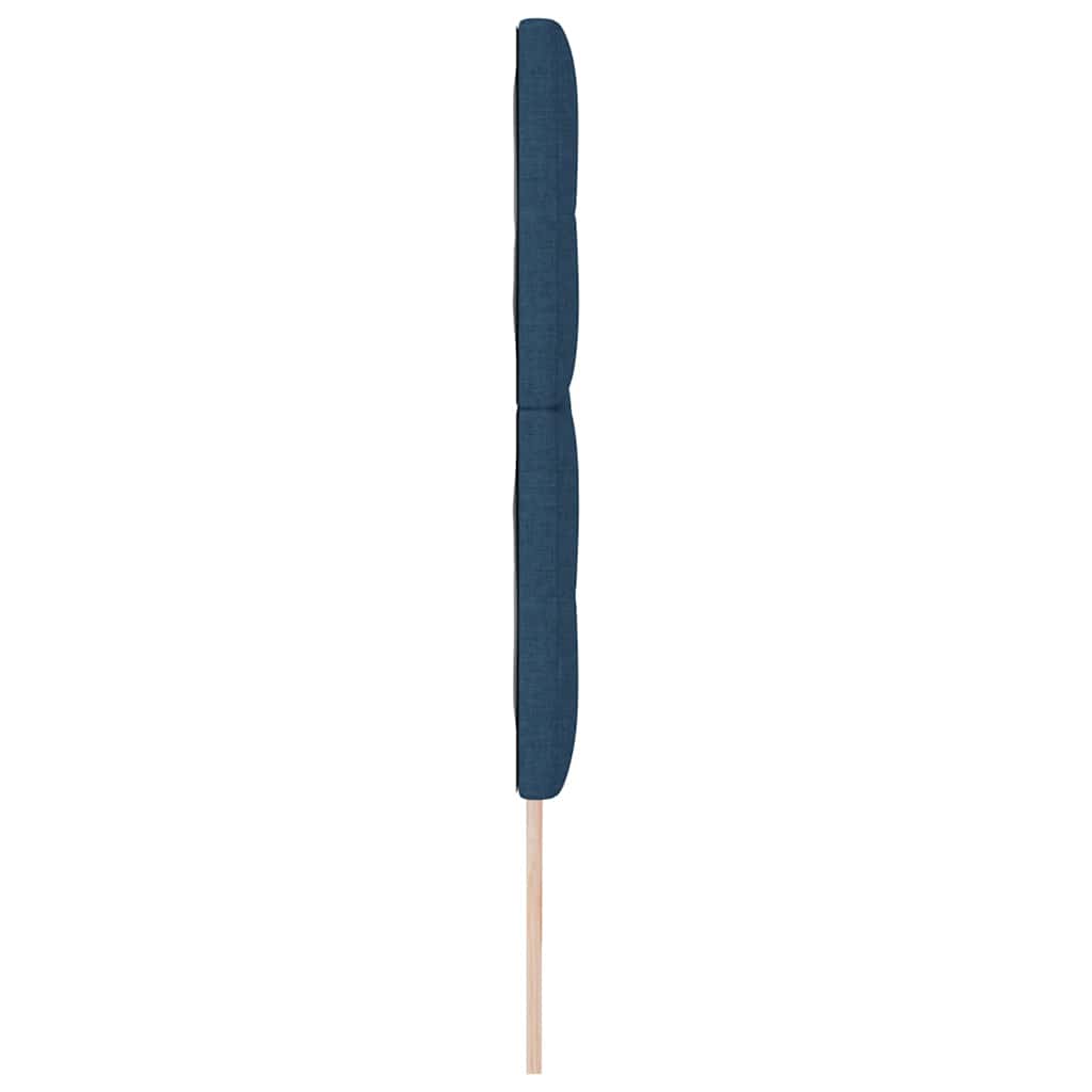 LED sengegavl med LED-lysstrimler Blå 180 cm Stof