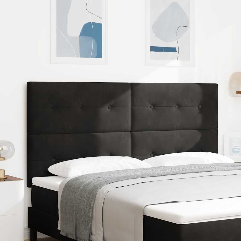 LED sengegavl med LED-lysstrimler Sort 180 cm Fløjl
