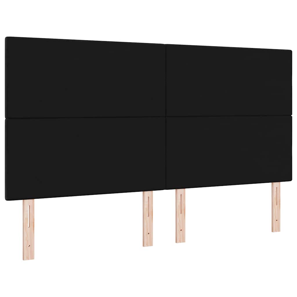 LED sengegavl med LED-lysstrimler Sort 180 cm Fløjl