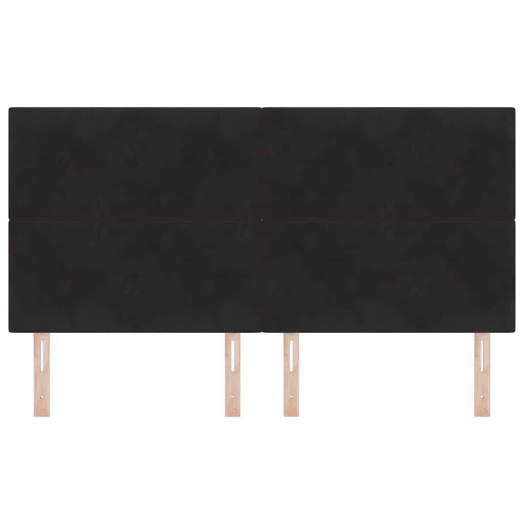 LED sengegavl med LED-lysstrimler Sort 180 cm Fløjl