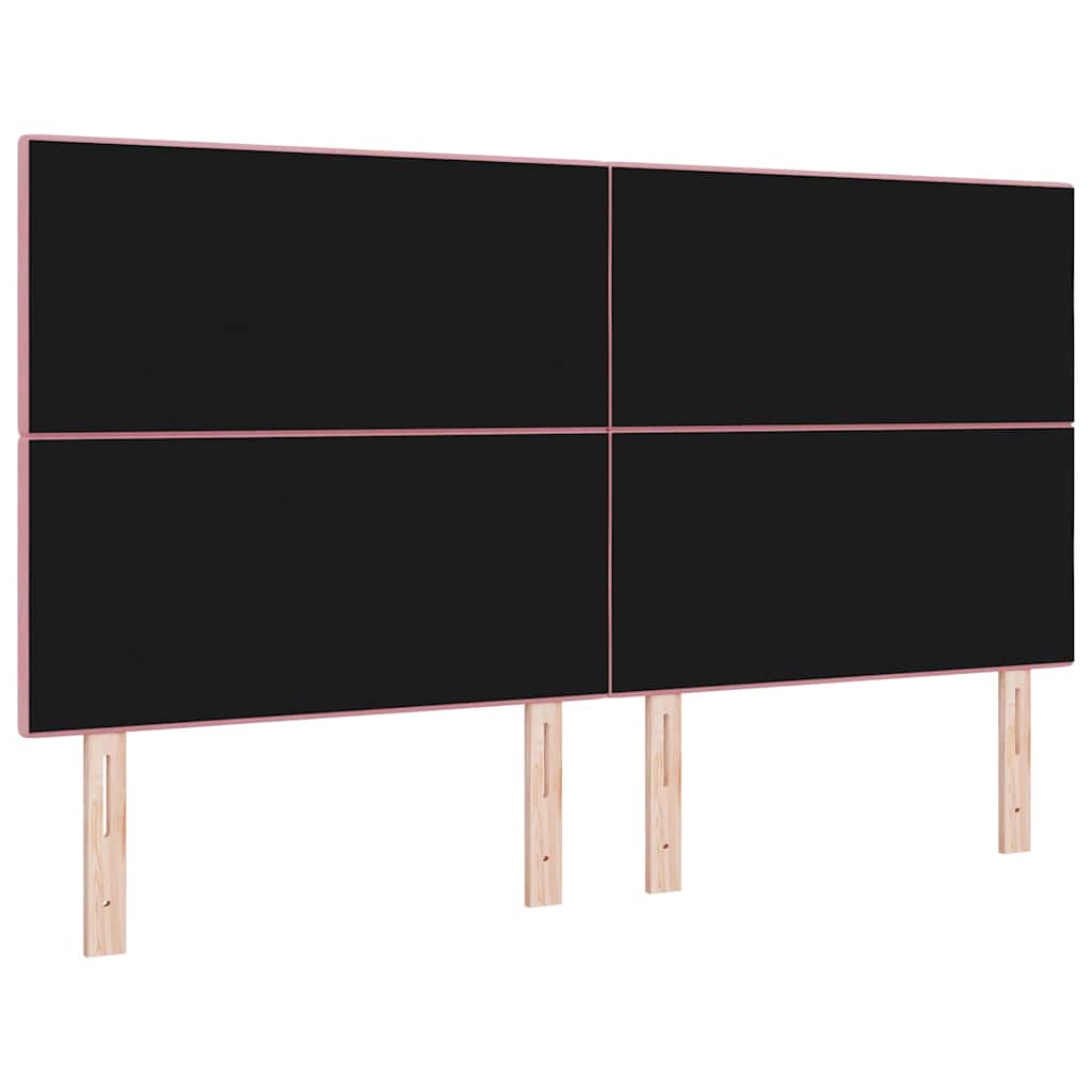 LED sengegavl med LED-lysstrimler Lyserød 180 cm Fløjl