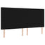 LED sengegavl med LED-lysstrimler Sort 200 cm Stof