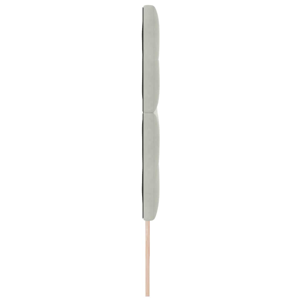 LED sengegavl med LED-lysstrimler Lysegrå 200 cm Fløjl