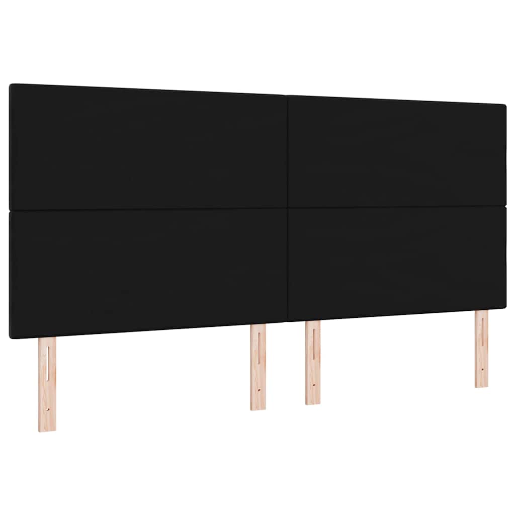 LED sengegavl med LED-lysstrimler Sort 200 cm Fløjl
