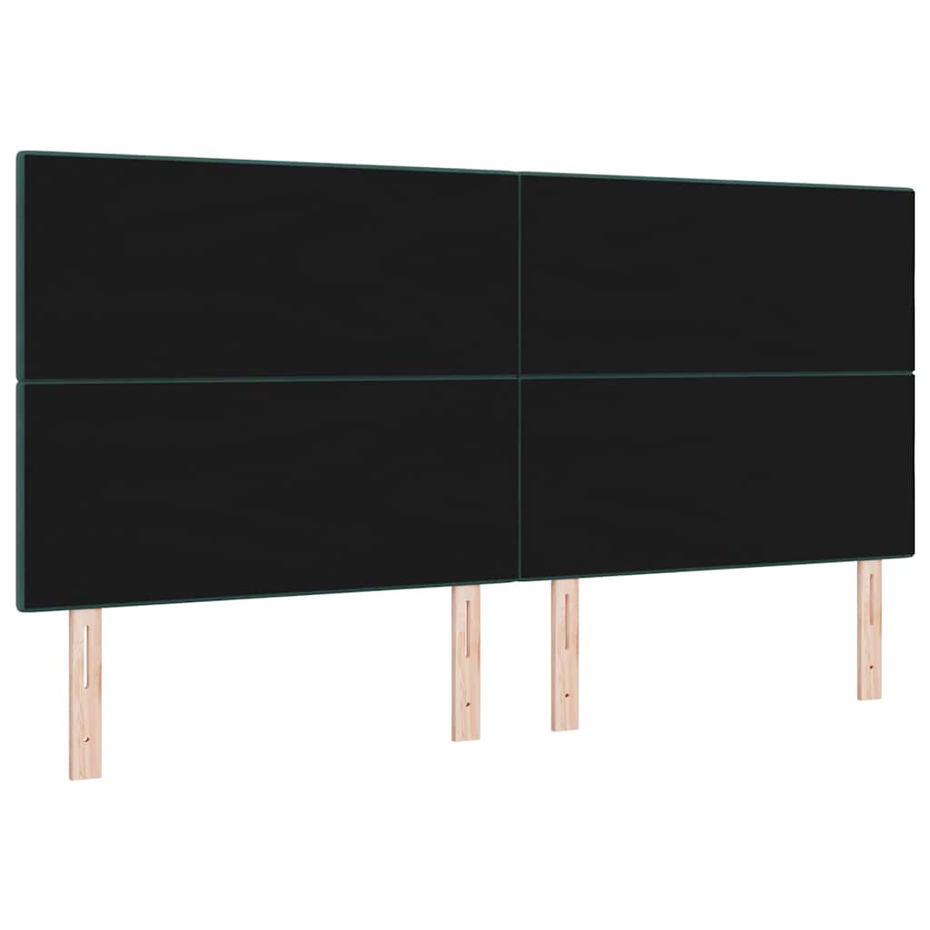 LED sengegavl med LED-lysstrimler Grøn 200 cm Fløjl