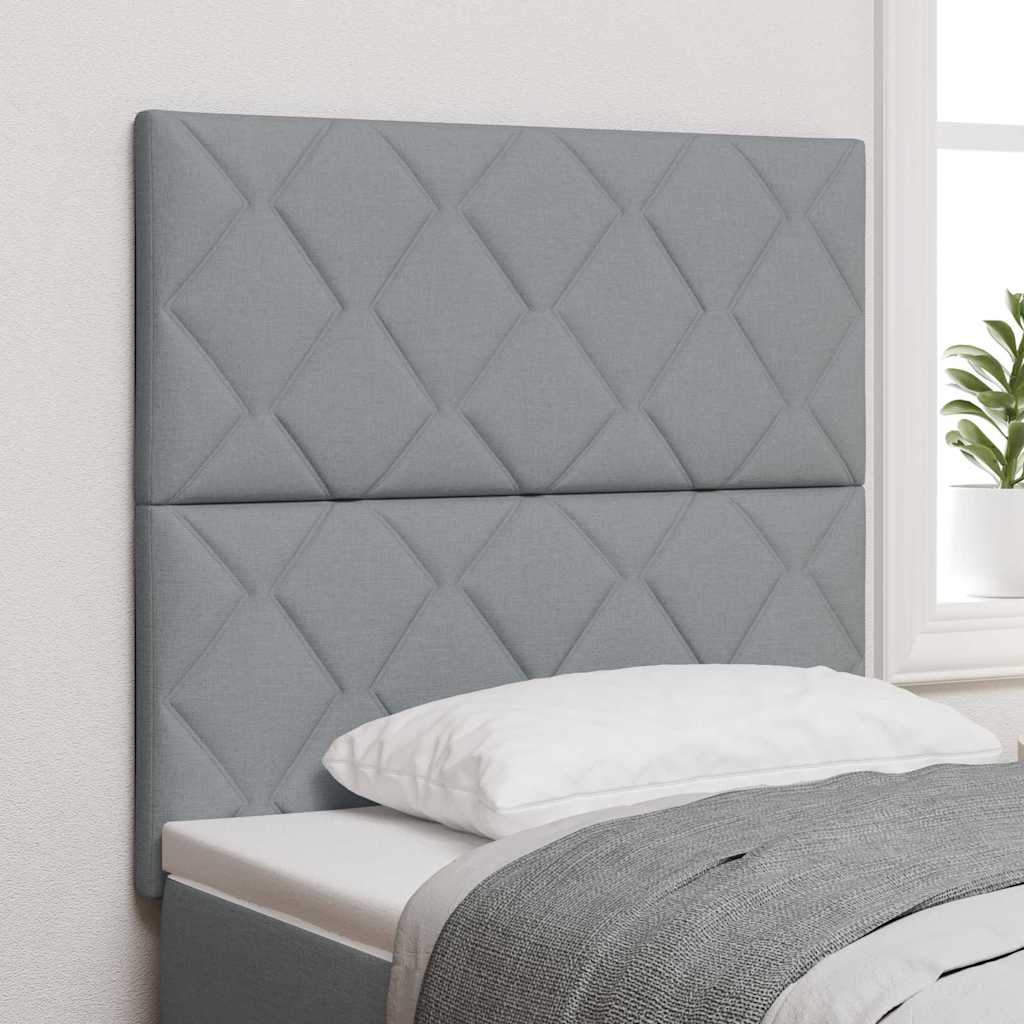 LED sengegavl Lysegrå 90 cm Stof
