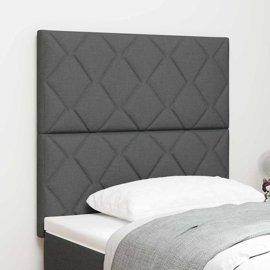 LED sengegavl Grå 90 cm Stof