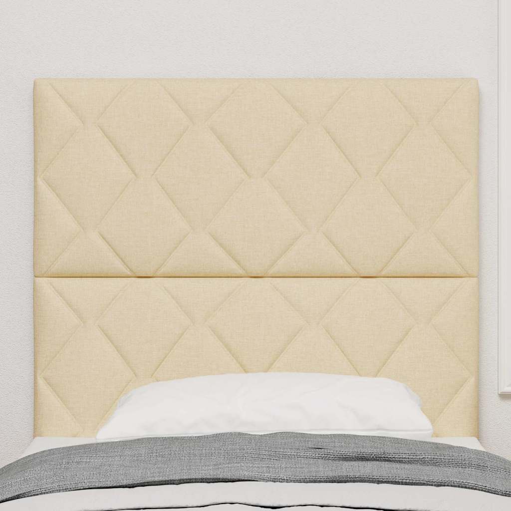 LED sengegavl Creme 90 cm Stof