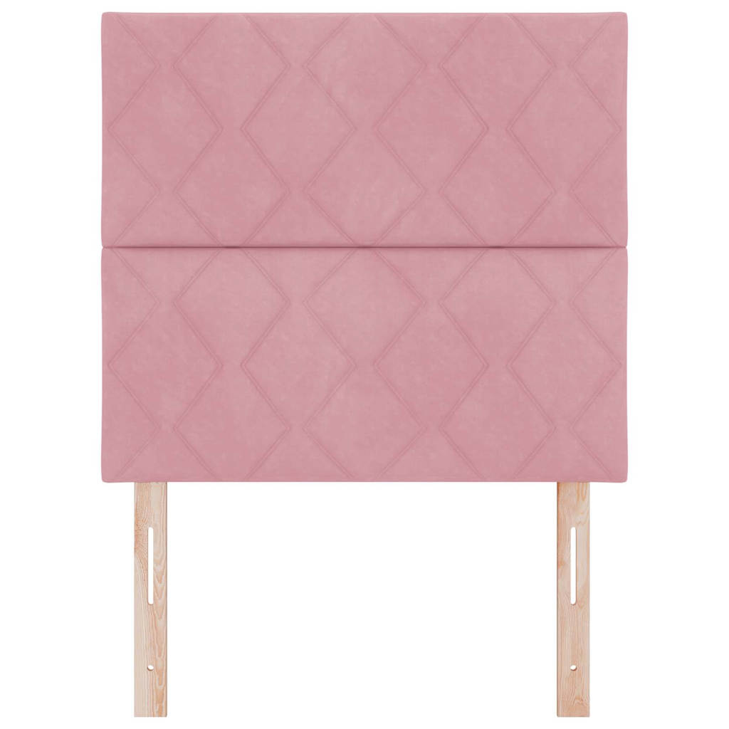 LED sengegavl Lyserød 90 cm Fløjl