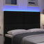 LED sengegavl Sort 144 cm Stof