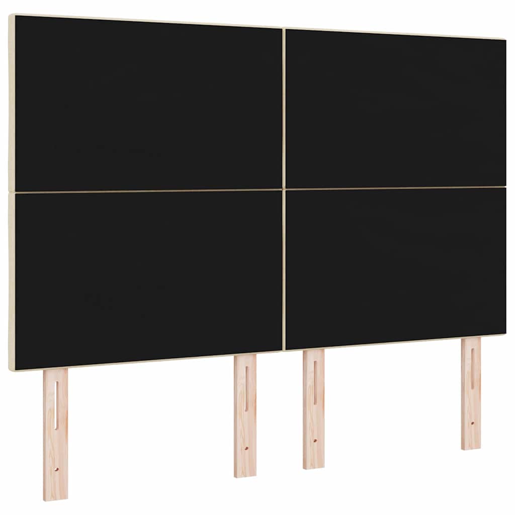 LED sengegavl Creme 160 cm Stof