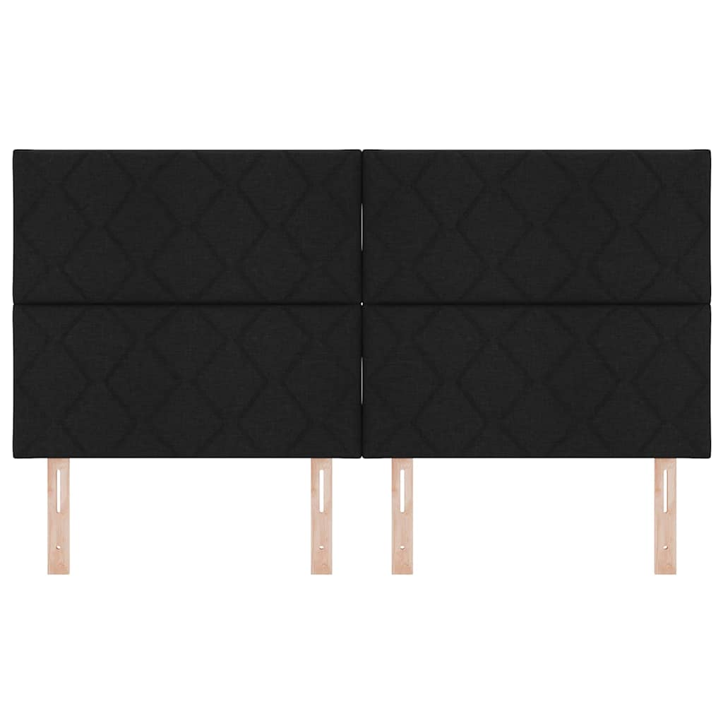 LED sengegavl Sort 180 cm Stof