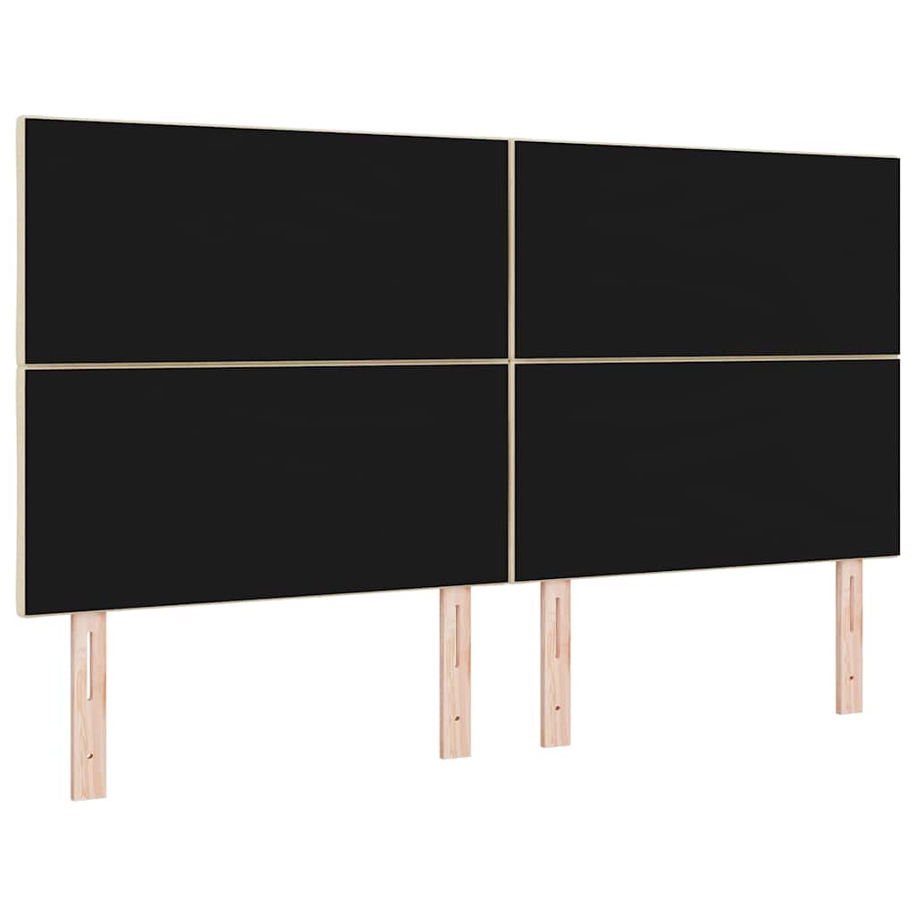 LED sengegavl Creme 180 cm Stof