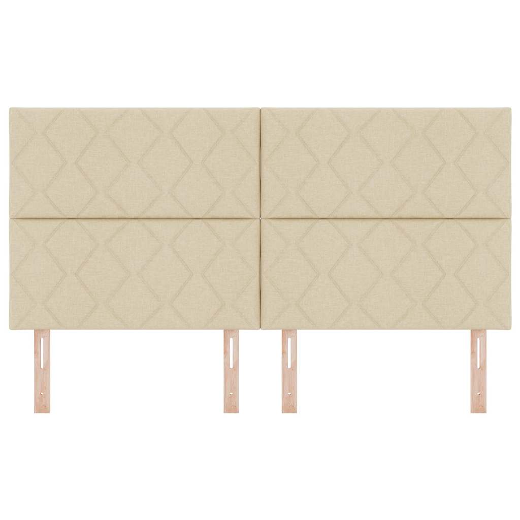 LED sengegavl Creme 180 cm Stof