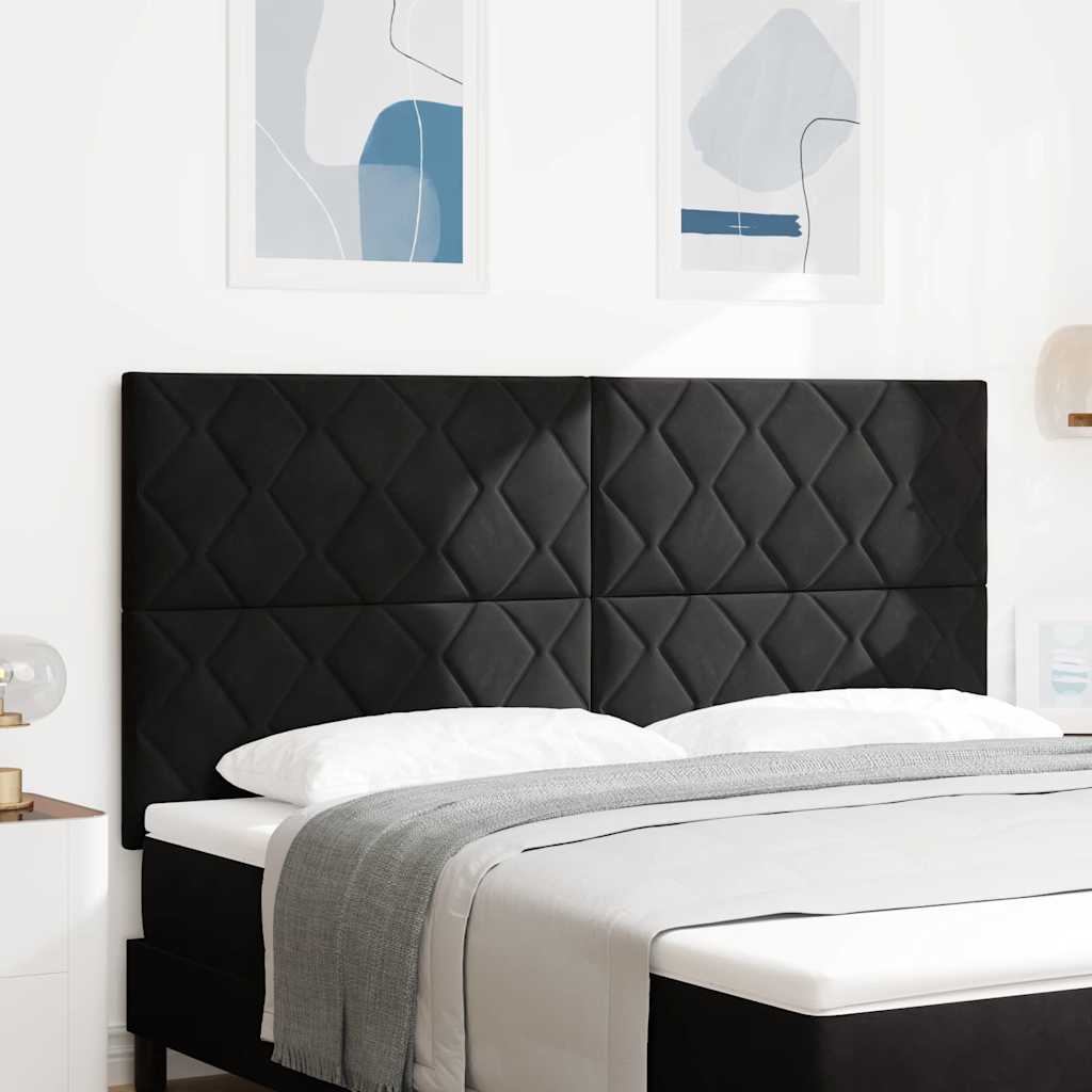 LED sengegavl Sort 180 cm Fløjl