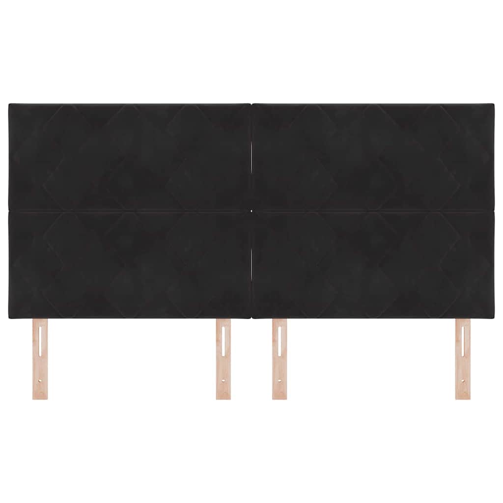 LED sengegavl Sort 180 cm Fløjl