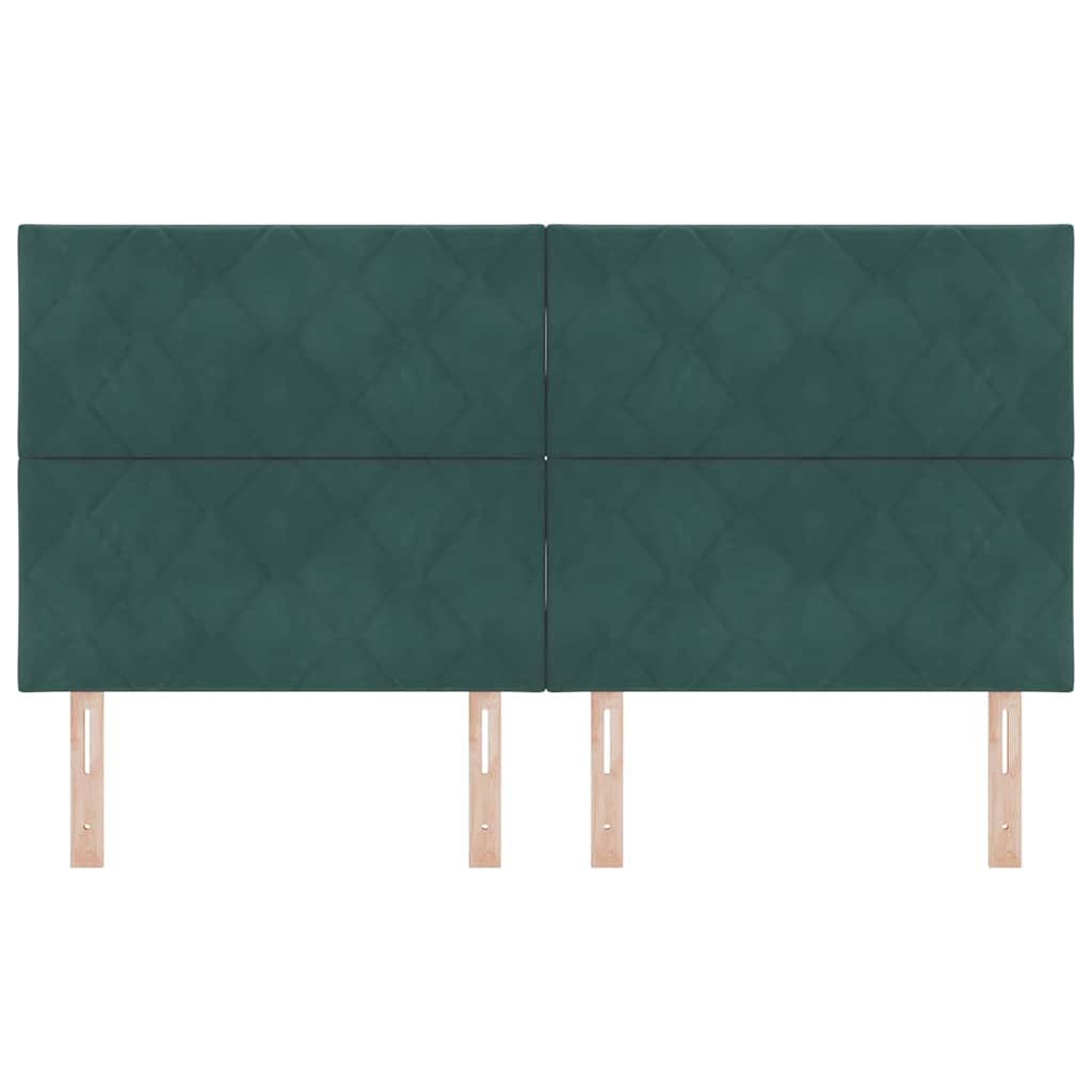 LED sengegavl Mørkegrøn 180 cm Fløjl