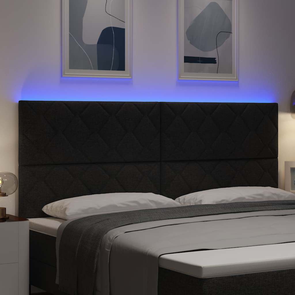 LED sengegavl Sort Stof