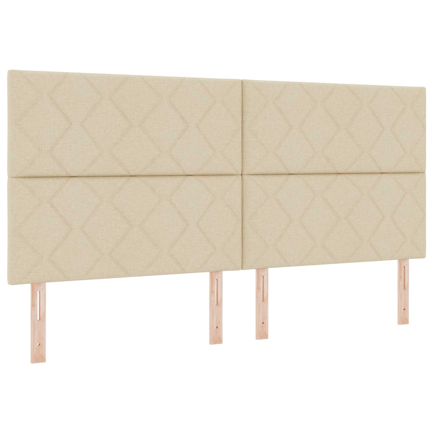 LED sengegavl Creme Stof