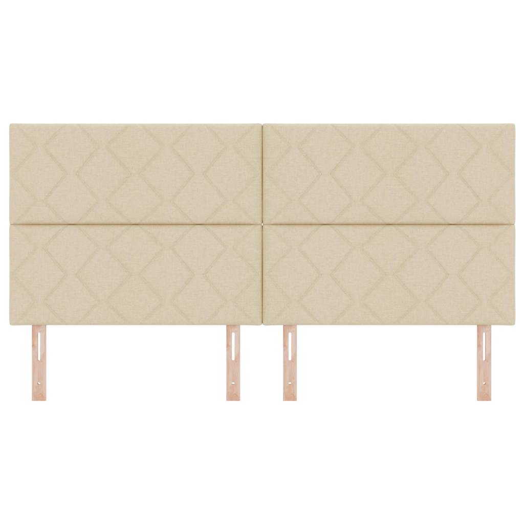 LED sengegavl Creme Stof