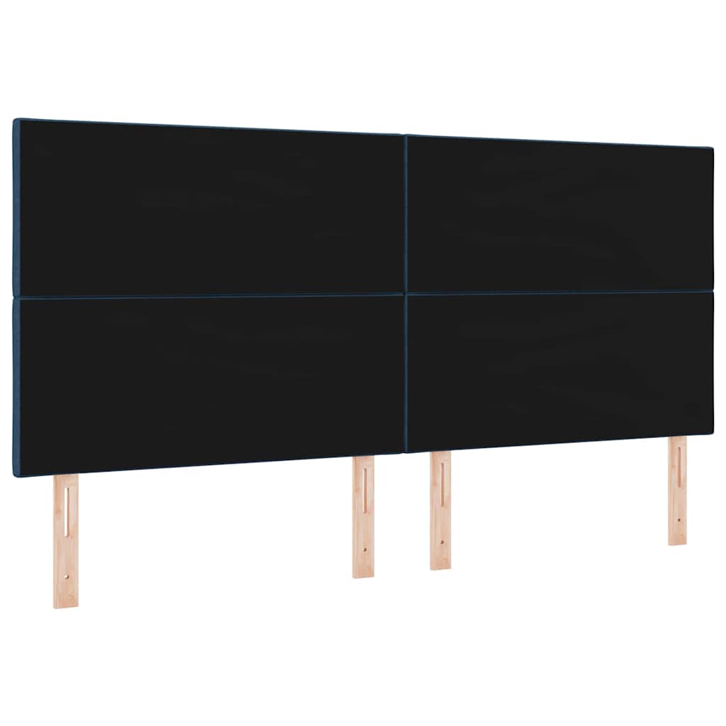 LED sengegavl Blå Stof