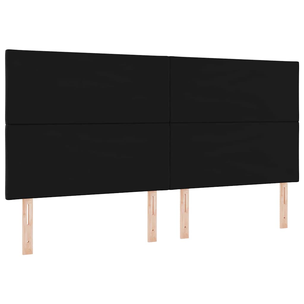LED sengegavl Sort 200 cm Fløjl