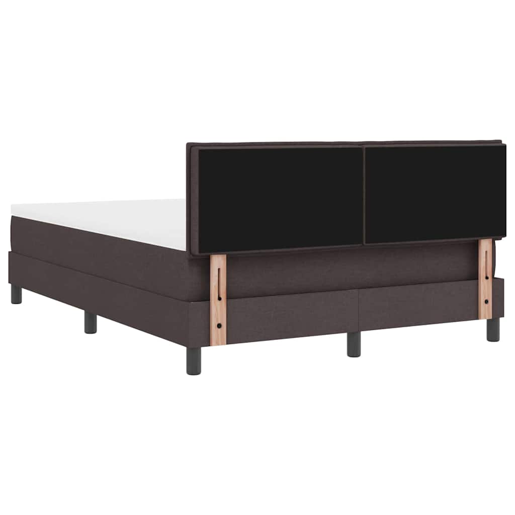 Box spring seng med hovedgærde Mørk Brun 140 x 200 cm Stof