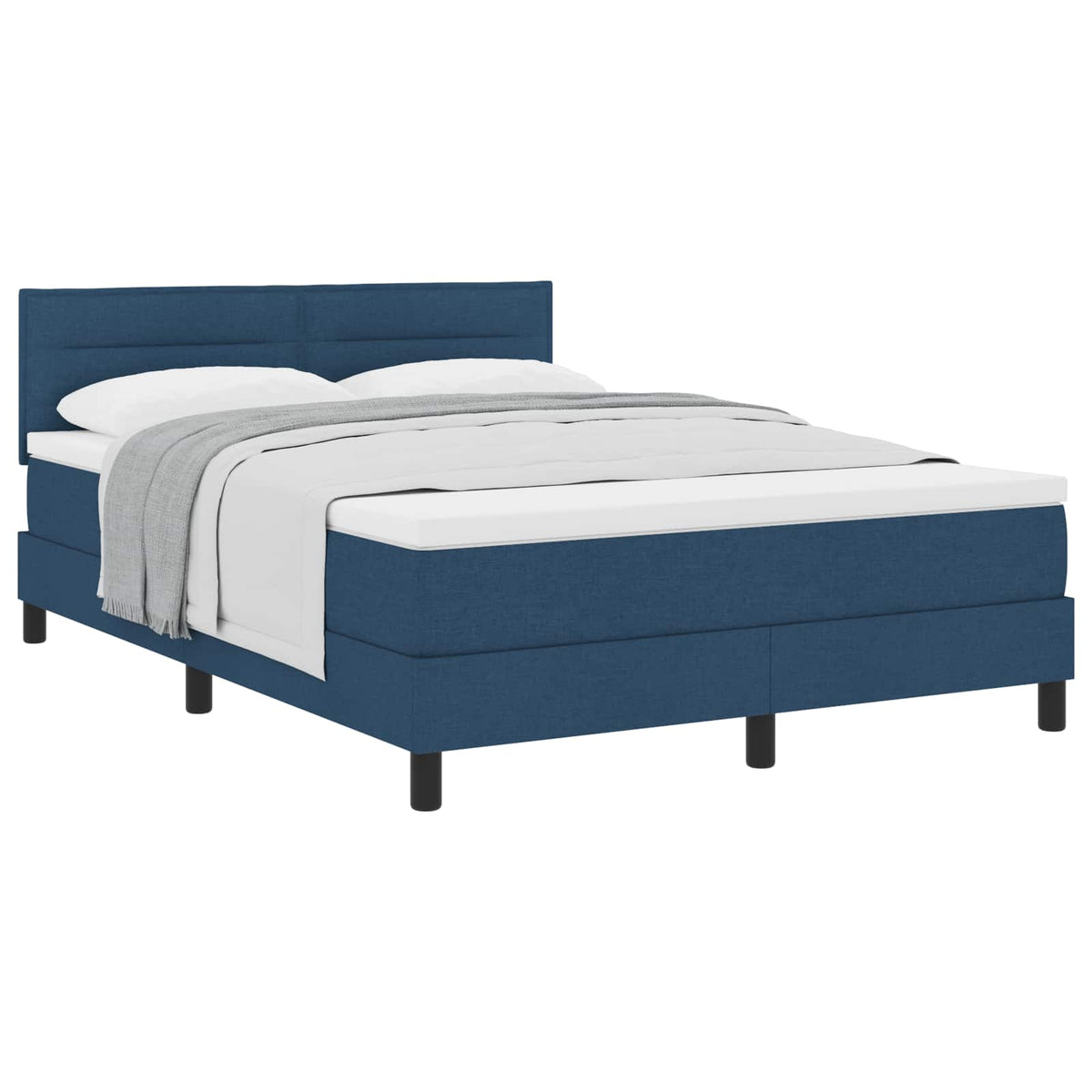 Box spring seng med hovedgærde Blå 140 x 200 cm Stof