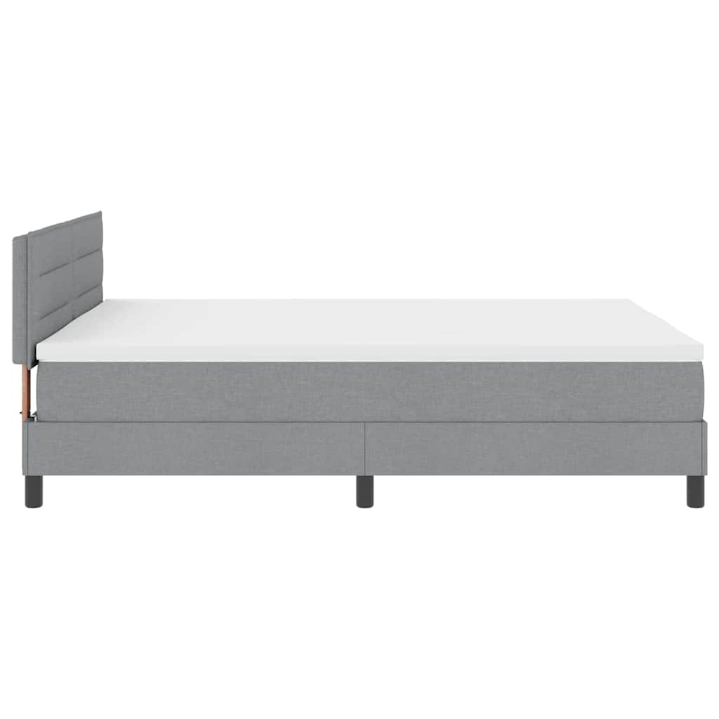 Box spring seng med hovedgærde Lysegrå 160 x 200 cm Stof