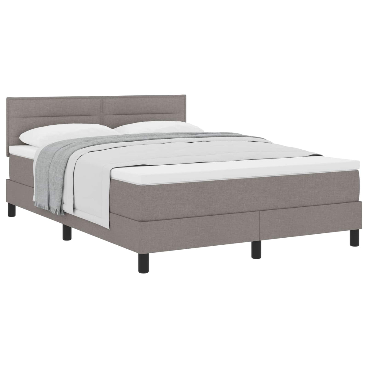 Box spring seng med hovedgærde Gråbrun 160 x 200 cm Stof
